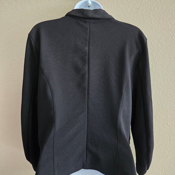 Bar III Black Open Front Blazer Jacket Shawl Collar Size Large - Picture 2 of 3